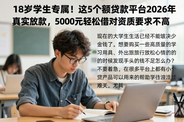 18岁学生专属！这5个小额贷款平台2026年真实放款，5000元轻松借对资质要求不高
