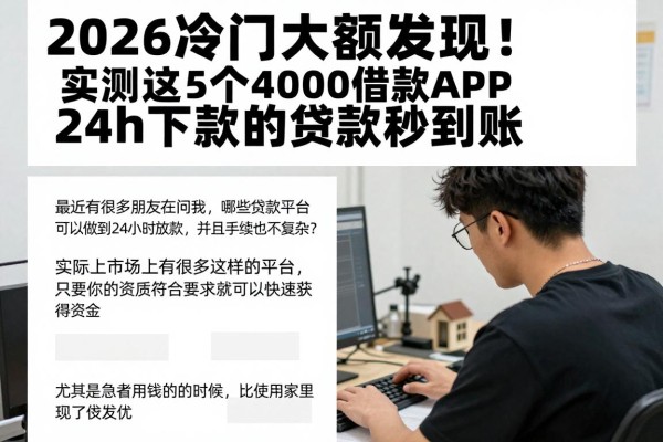 2026冷门大额发现!实测这5个4000借款APP,24h下款的贷款秒到账