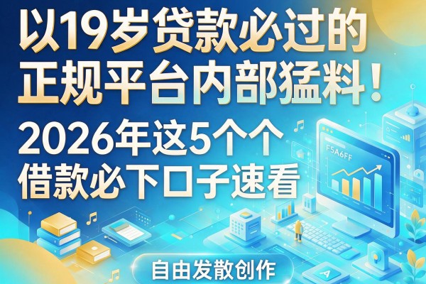 19岁贷款必过的正规平台内部猛料!2026年这5个借款必下口子速看