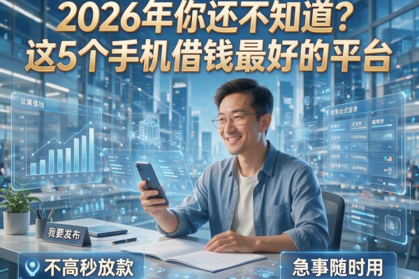 2026年你还不知道？这5个手机借钱最好的平台，要求不高秒放款，急事随时用！
