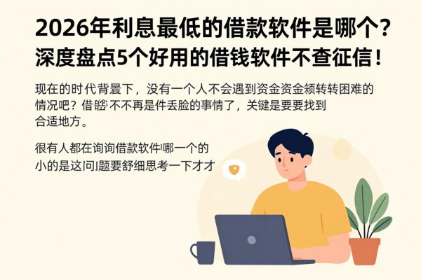 2026年利息最低的借款软件是哪个?深度盘点5个好用的借钱软件不查征信!