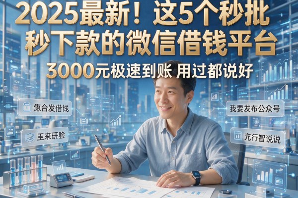2025最新!这5个秒批秒下款的微信借钱平台,3000元极速到账用过都说好