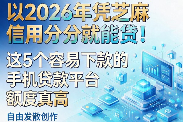 2026年凭芝麻信用分就能贷!这5个容易下款的手机贷款平台额度真高