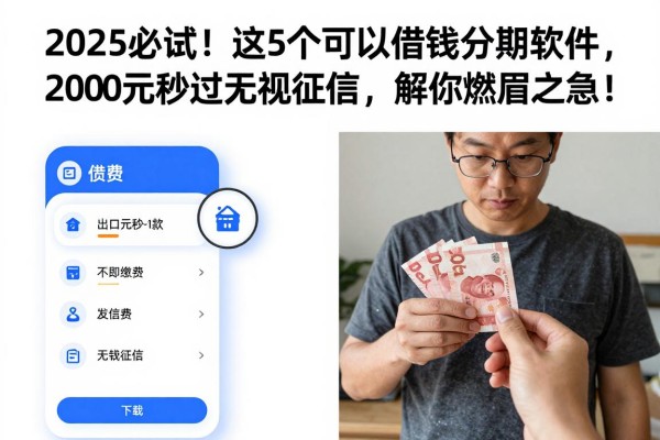 2025必试！这5个可以借钱分期的软件，2000元秒过无视征信，解你燃眉之急！