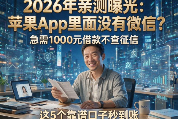 2026年亲测曝光:苹果App里面没有微信?急需1000元借款不查征信,这5个靠谱口子秒到账!