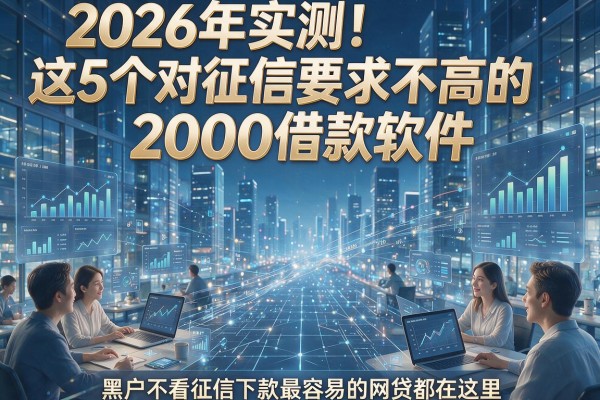 2026年实测！这5个对征信要求不高的2000借款软件，黑户不看征信下款最容易的网贷都在这里