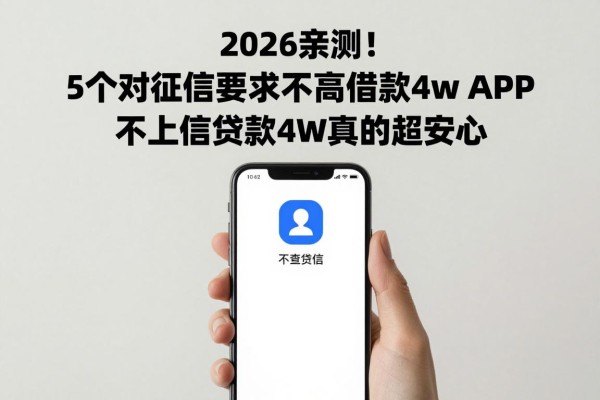 2026亲测！5个对征信要求不高的借款4w APP，不上征信贷款4w真的超安心