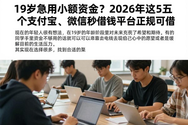 19岁急用小额资金?2026年这5个支付宝、微信秒借钱平台正规可借