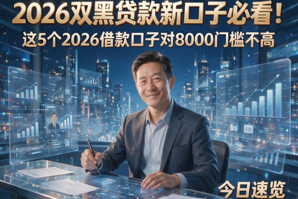 2026双黑贷款新口子必看!这5个2026借款口子对8000门槛不高,今日速览