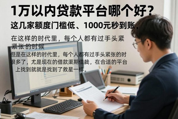 1万以内贷款平台哪个好？这几家额度门槛低、1000元秒到账，口碑扎实值得借