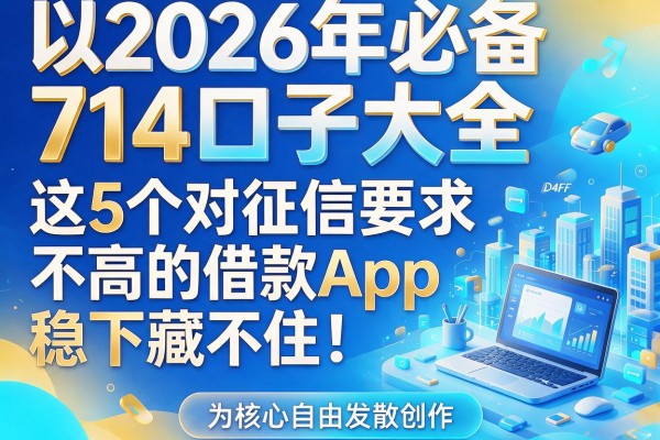 2026年必备714口子大全，这5个对征信要求不高的借款App稳下藏不住！