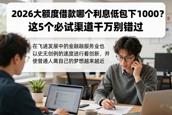 2026大额度借款哪个利息低包下1000?这5个必试渠道千万别错过!