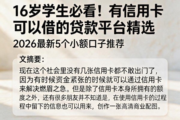 16岁学生必看！有信用卡可以借的贷款平台精选，2026最新5个小额口子推荐