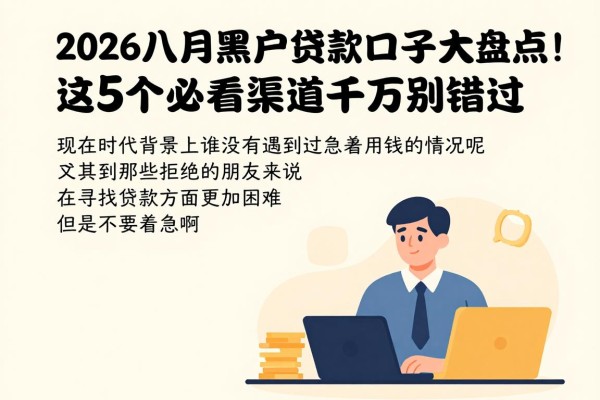 2026八月黑户贷款口子大盘点！这5个必看渠道千万别错过！
