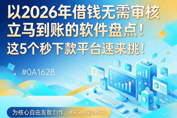 2026年借钱无需审核立马到账的软件盘点！这5个秒下款平台速来挑！