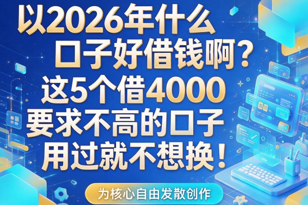 2026年什么口子好借钱啊?这5个借4000要求不高的口子,用过就不想换!