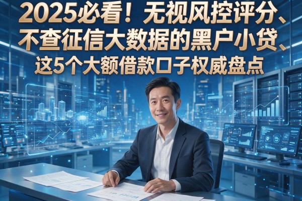 2025必看！无视风控评分、不查征信大数据的黑户小贷，这5个大额借款口子权威盘点！