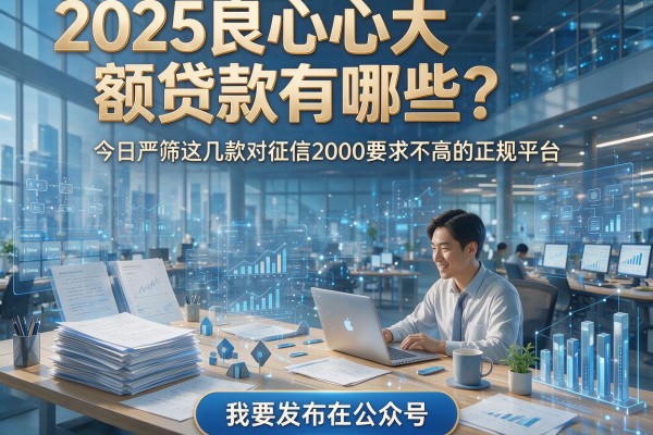 2025良心大额贷款有哪些?今日严筛这几款对征信2000要求不高的正规平台