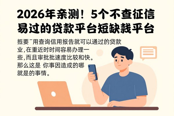2026年亲测！5个不查征信易过的贷款平台，短期缺钱必看