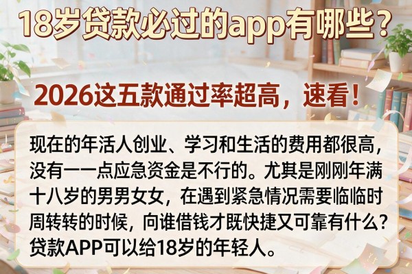 18岁贷款必过的app有哪些?2026这五款通过率超高,速看!