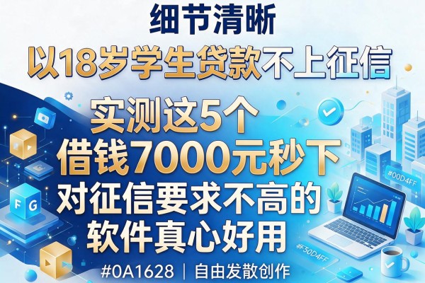 18岁学生贷款不上征信，实测这5个借钱7000元秒下、对征信要求不高的软件真心好用