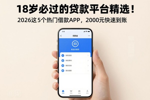 18岁必过的贷款平台精选！2026这5个热门借款APP，2000元快速到账