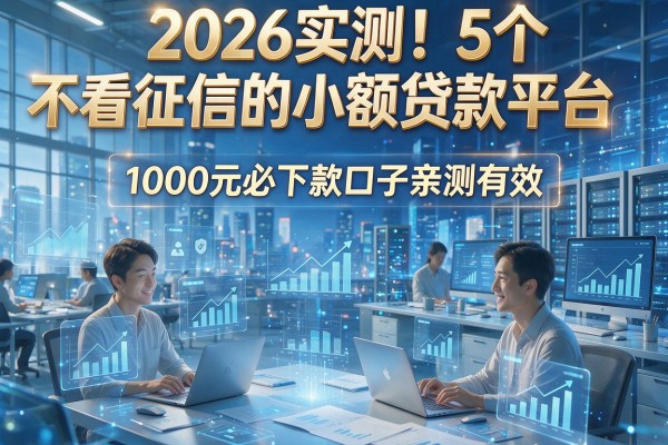 2026实测!5个不看征信的小额贷款平台,1000元必下款口子亲测有效