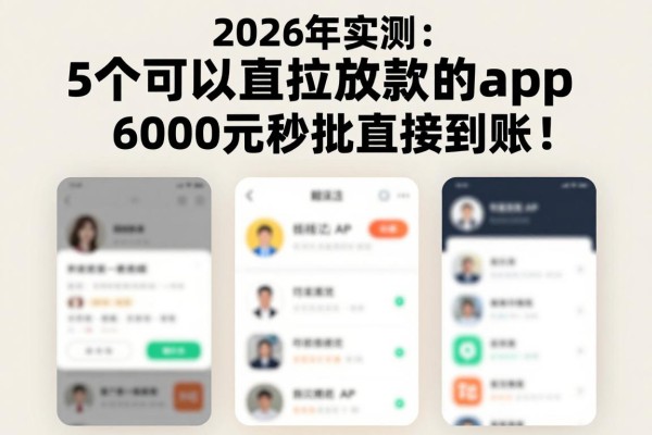 2026年实测：5个可以直接放款的app，6000元秒批直接到账！