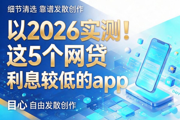 2026实测!这5个网贷利息较低的app,目前公认靠谱之选
