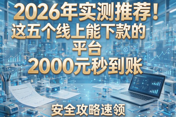 2026年实测推荐!这五个线上能下款的平台2000元秒到账,安全攻略速领