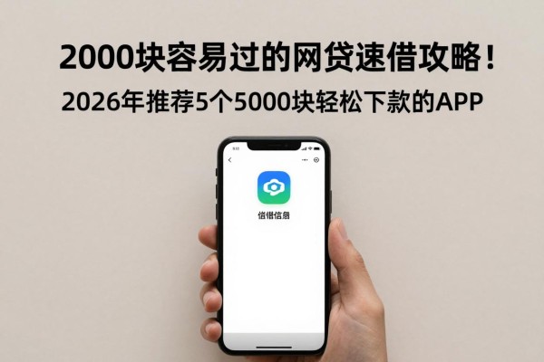 2000块容易过的网贷速借攻略!2026年推荐5个5000块轻松下款的APP