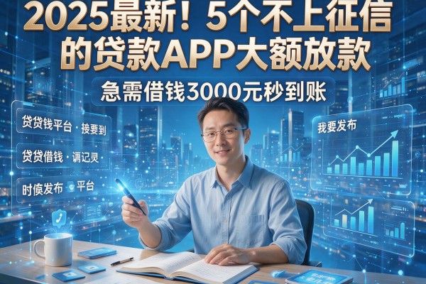 2025最新!5个不上征信的贷款APP大额放款,急需借钱3000元秒到账