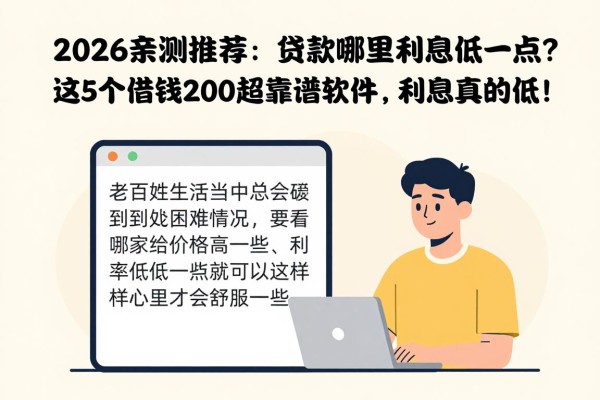 2026亲测推荐:贷款哪里利息低一点?这5个借钱2000超靠谱软件,利息真的低!