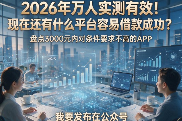 2026年万人实测有效!现在还有什么平台容易借款成功?盘点3000元内对条件要求不高的APP