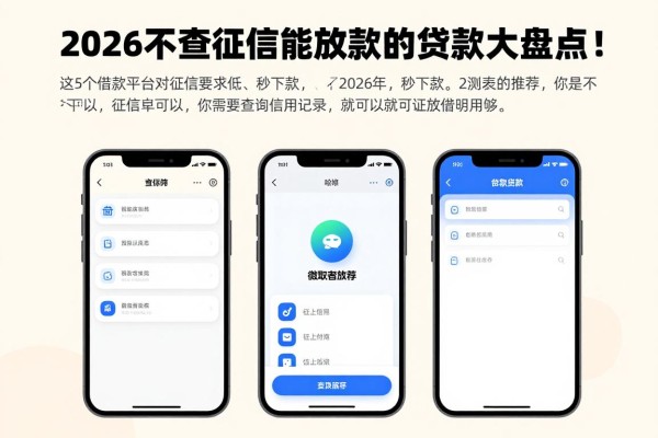 2026不查征信能放款的贷款app大盘点!这5个借款平台对征信要求低、秒下款,亲测真心推荐