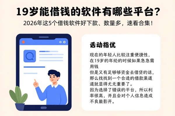 19岁能借钱的软件有哪些平台?2026年这5个借钱软件好下款、数量多,速看合集!