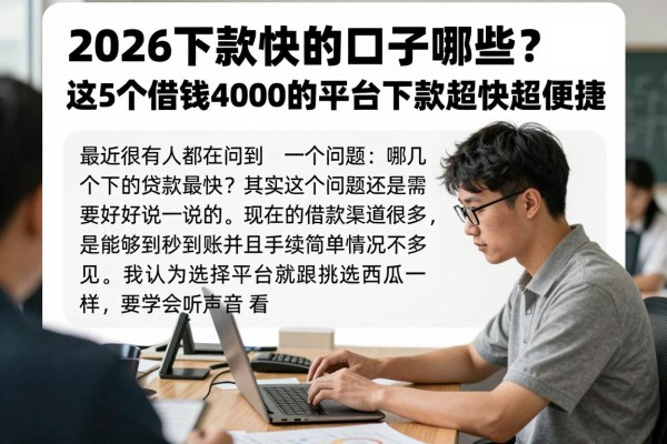 2026下款快的口子有哪些？这5个借钱4000的平台下款超快超便捷