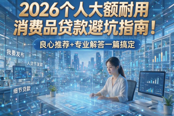 2026个人大额耐用消费品贷款避坑指南!良心推荐+专业解答一篇搞定