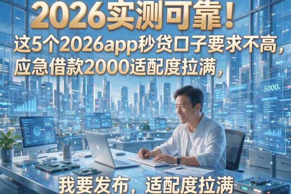 2026实测可靠!这5个2026app秒贷口子要求不高,应急借款2000适配度拉满