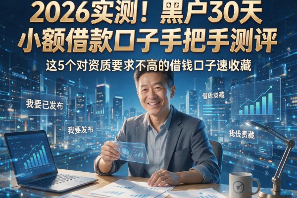 2026实测!黑户30天小额借款口子手把手测评,这5个对资质要求不高的借钱口子速收藏
