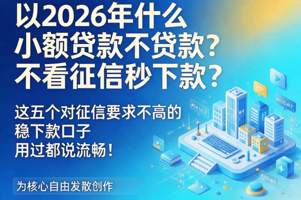 2026年什么小额贷款不看征信秒下款?这五个对征信要求不高的稳下款口子,用过都说流畅!