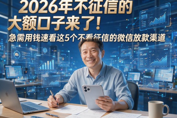 2026年不征信的大额口子来了！急需用钱速看这5个不看征信的微信放款渠道