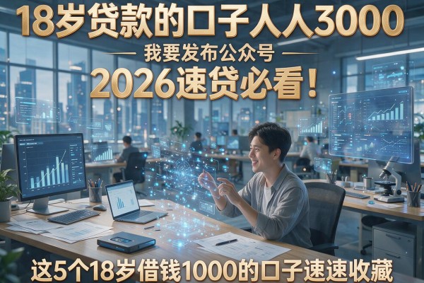 18岁贷款的口子人人3000,2026速贷必看!这5个18岁借钱1000的口子速速收藏