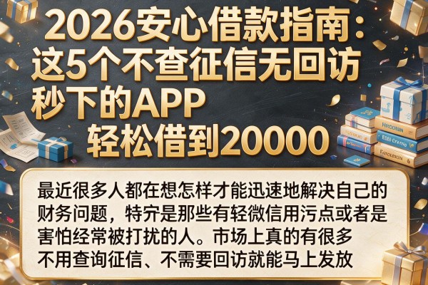 2026安心借款指南:这5个不查征信无回访秒下的APP,轻松借到20000