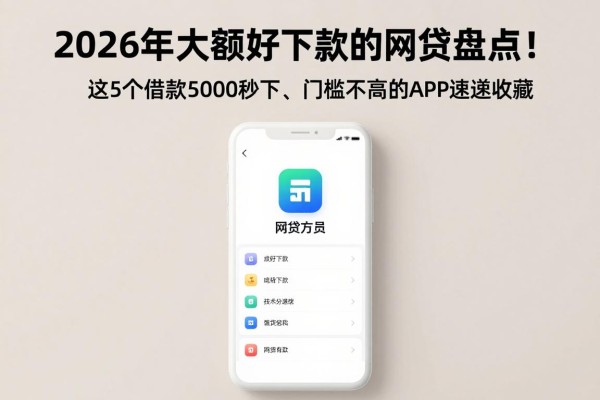 2026年大额好下款的网贷盘点！这5个借款5000秒下、门槛不高的APP速速收藏