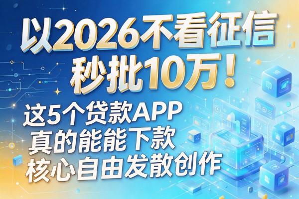 2026不看征信秒批10万!这5个贷款APP真的能下款