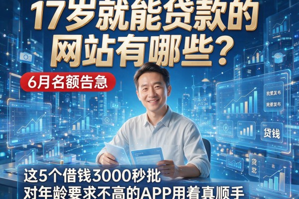 17岁就能贷款的网站有哪些?6月名额告急,这5个借钱3000秒批、对年龄要求不高的APP用着真顺手