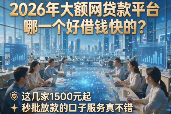 2026年大额网贷款平台哪一个好借钱快的?这几家1500元起秒批放款的口子服务真不错!