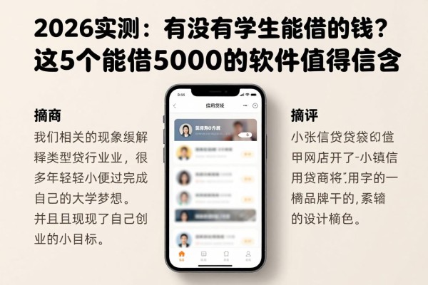 2026实测:有没有学生能借的钱?这5个能借5000的软件值得信赖