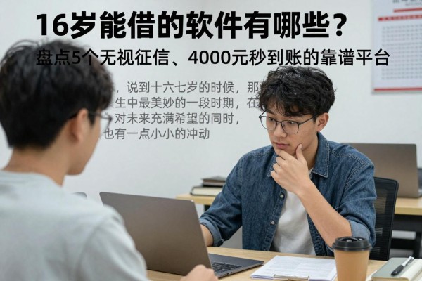 16岁能借钱的软件有哪些？盘点5个无视征信、4000元秒到账的靠谱平台